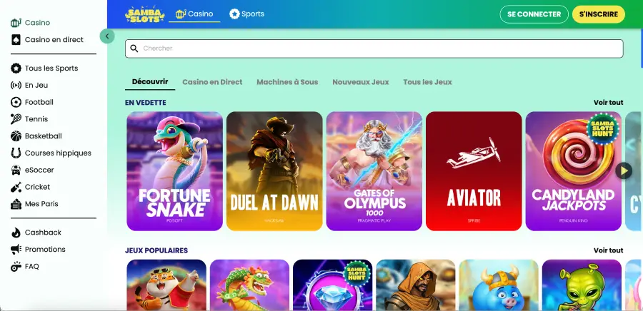 Page d’accueil du casino Samba Slots avec accès au site officiel Page d’accueil du casino Samba Slots avec accès au site officiel