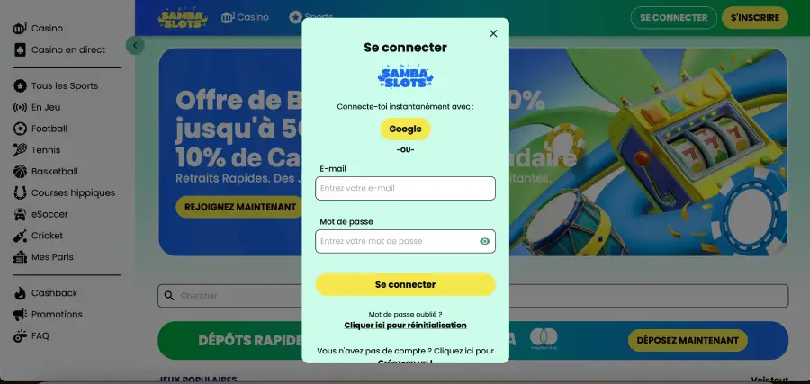Page officielle de connexion au casino Samba Slots Page officielle de connexion au casino Samba Slots